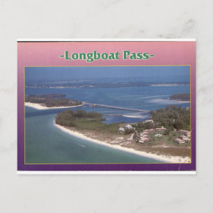 Carte Postale Longboat Pass Floride Vue aérienne vintage
