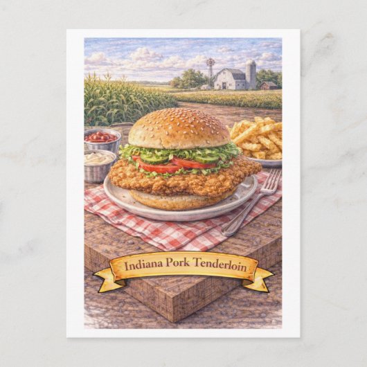 Carte Postale Longe de porc de l'Indiana (Série de cuisine améri (Devant)
