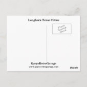 Carte Postale Longhorn Texas (Dos)