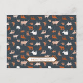 Carte Postale Longhorns à motifs Gris foncé et orange brûlé (Devant)