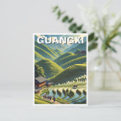 Carte Postale Longji Rice Terrasses Guangxi Chine (Debout devant)