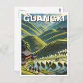 Carte Postale Longji Rice Terrasses Guangxi Chine (Devant / Derrière)