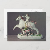 Carte Postale Longton Hall figure de Cupid à cheval (Devant / Derrière)