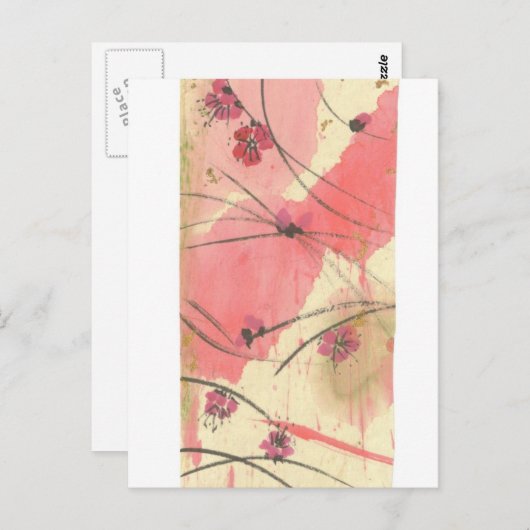 Carte postale longue en fleurs de prune (Devant / Derrière)