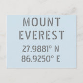 Carte Postale Longueur de la latitude du mont Everest (Devant)