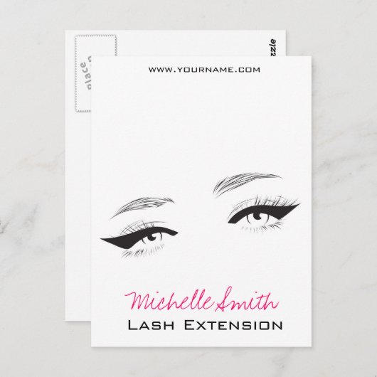 Carte Postale Longueur des cils face long oeilleur Extension Las (Devant / Derrière)