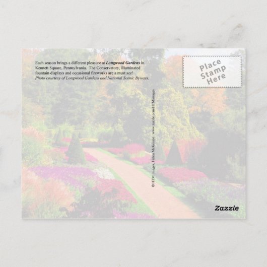 Carte Postale Longwood Gardens, Pennsylvanie (Dos)