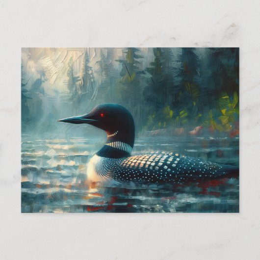 Carte Postale Loon sur le lac Moody Peinture (Devant)