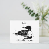 Carte Postale Loon Swimming Bird Art Thunder_Cove (Debout devant)