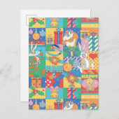 Carte Postale LOONEY TUNES™ | Modèle de Noël Joyeuses Fêtes (Devant / Derrière)