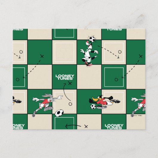 Carte Postale LOONEY TUNES™ Soccer Grid Pattern (Devant)