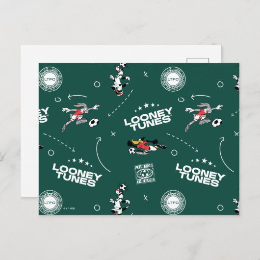 Carte Postale LOONEY TUNES™ Soccer Playbook Pattern (Devant / Derrière)
