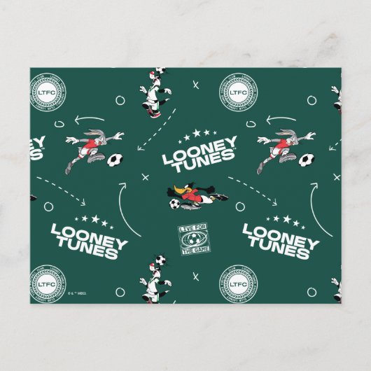 Carte Postale LOONEY TUNES™ Soccer Playbook Pattern (Devant)