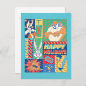 Carte Postale LOONEY TUNES™ | Sparkle Bright Happy Holidays (Devant / Derrière)