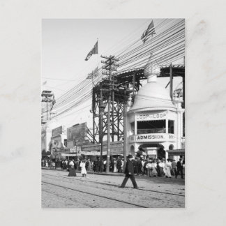 Carte Postale Loop the Loop Ride, avenue Surf, île Coney 1903