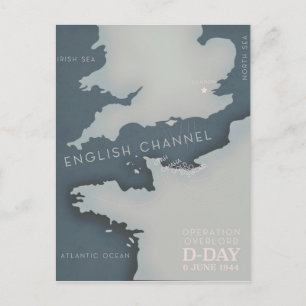 Carte Postale L'opération du Jour J chevauche l'affiche militair
