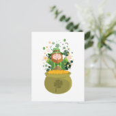 Carte Postale L'or Leprechaun de Saint Patrick (Debout devant)
