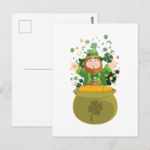 Carte Postale L'or Leprechaun de Saint Patrick (Devant / Derrière)