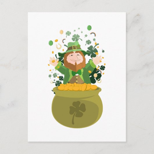 Carte Postale L'or Leprechaun de Saint Patrick (Devant)