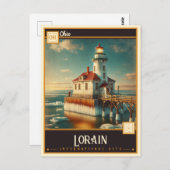 Carte Postale Lorain, Ohio | VINTAGE (Devant / Derrière)