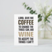 Carte Postale Lord Give Me Coffee and Wine ! (Debout devant)