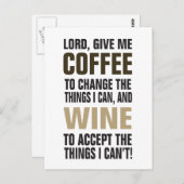 Carte Postale Lord Give Me Coffee and Wine ! (Devant / Derrière)