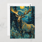 Carte Postale L'orignal dans la forêt des pins Van Gogh (Devant / Derrière)