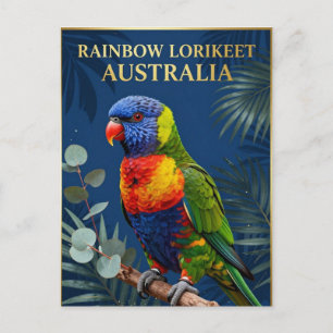 Carte Postale 🦜 Loriquet arc-en-ciel Australie Oiseau Tropical
