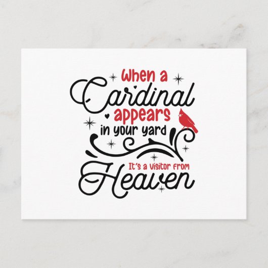 Carte Postale Lorsqu'un Cardinal Apparaît Dans Votre Jardin (Devant)