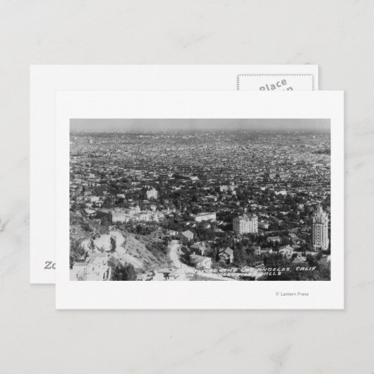 Carte Postale Los Angeles, CA Vue sur Hollywood Hills (Devant / Derrière)