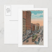 Carte Postale Los Angeles, CABroad à partir de 4th Street View (Devant / Derrière)