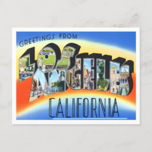 Carte Postale Los Angeles, Californie Vintage Big Letters