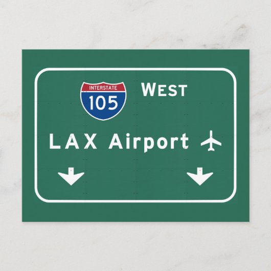 Carte Postale Los Angeles LAX Airport I-105 W Interstate Ca - (Devant)