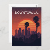Carte Postale Los Angeles Palm Tree Sunset (Devant / Derrière)