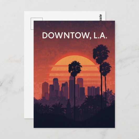 Carte Postale Los Angeles Palm Tree Sunset (Devant / Derrière)