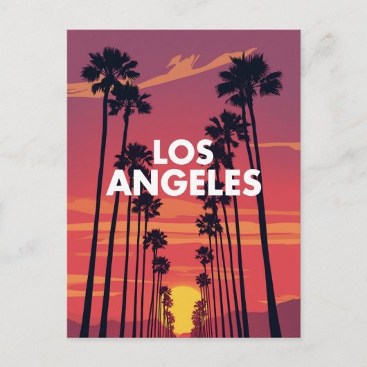 Carte Postale Los Angeles Palm Tree Sunset Graphic (Devant)