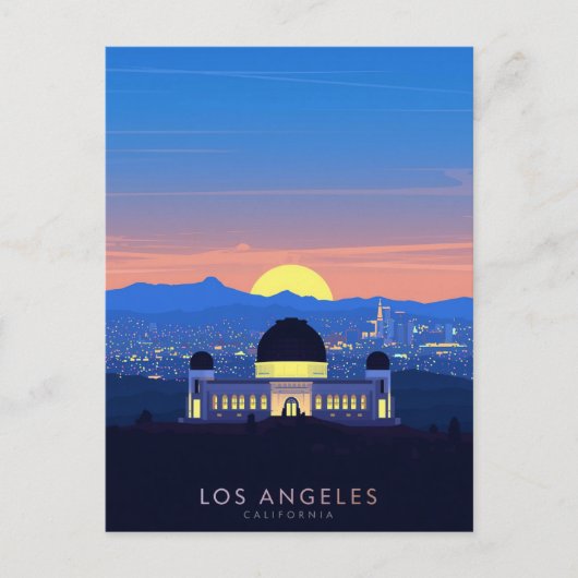 Carte Postale Los Angeles Palm Tree Sunset Graphic (Devant)