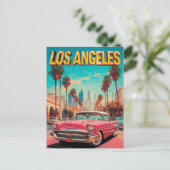 Carte Postale Los Angeles Retro Classic Car Travel Art (Debout devant)