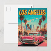 Carte Postale Los Angeles Retro Classic Car Travel Art (Devant / Derrière)