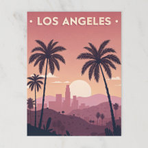 Los Angeles Retro Sunset avec Palm Trees