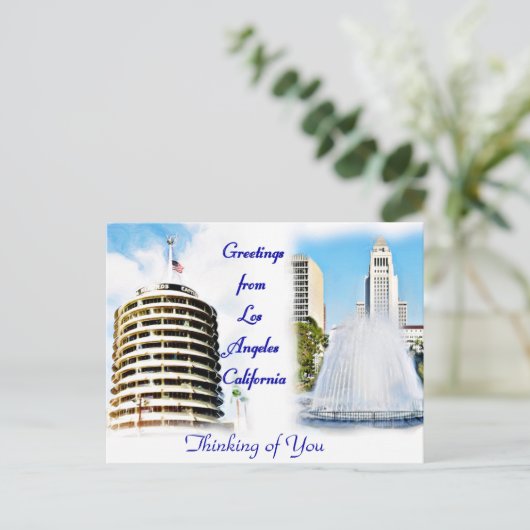 Carte Postale Los Angeles, salutations_ (Debout devant)