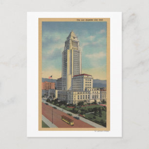 Carte Postale Los Angeles, VUS de l'Hôtel de Ville et téléphériq