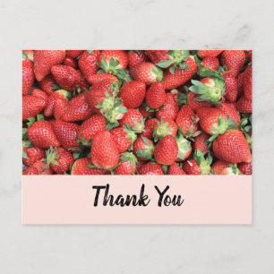 Carte Postale Lot de Fraises Rouges Juteuses Merci