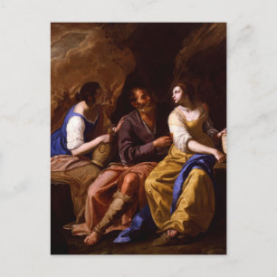 Carte Postale Lot et ses filles par Artemisia Gentileschi