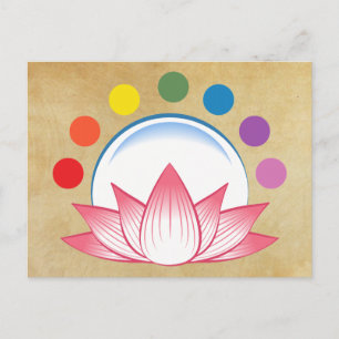 Carte Postale Lotus avec chakra