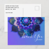 Carte Postale Lotus Bleu Mandala (Devant / Derrière)