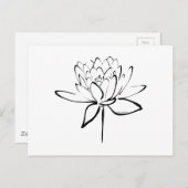 Carte Postale Lotus Calligraphy (Noir) (Devant / Derrière)