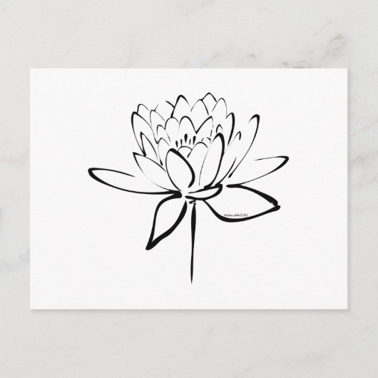 Carte Postale Lotus Calligraphy (Noir) (Devant)