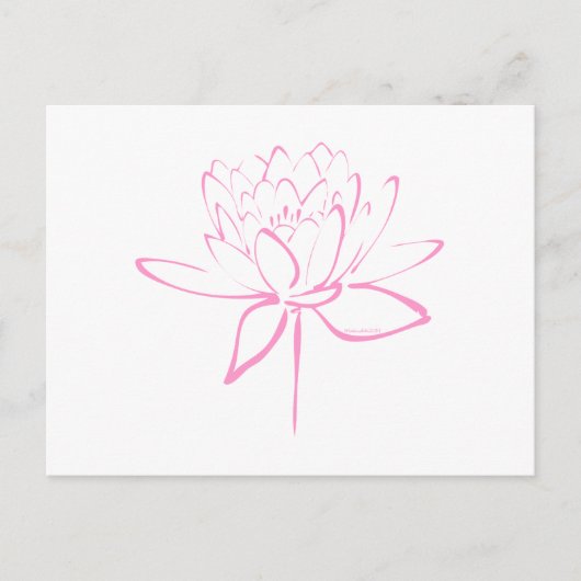 Carte Postale Lotus Calligraphy (Rose) (Devant)