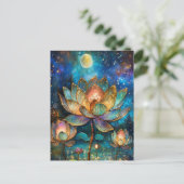 Carte Postale Lotus de verre tendu fleurit au clair de lune (Debout devant)
